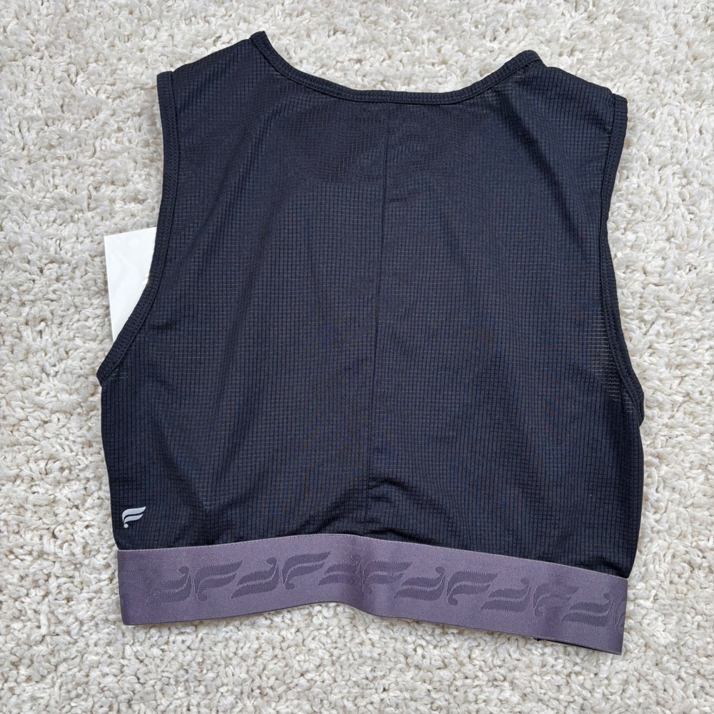 Fabletics Cashel Twist Front Tank Black Cropped Activewear‎ Top Small